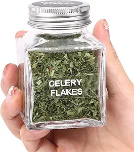 MIUKAA 49-Pack Cube Glass Spice Jars with 372 Labels, 49 Shakers, Lids, 4.5 oz Empty Square Spice Bottle, Reusable Clear Kitchen Spice Storage Containers