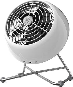 Vornado VFANΓ Mini Modern Personal Desk Fan with 2-Speed Control, Adjustable Tilt, Quiet Metal Air Circulator for Office, Bedroom, Dorm, Compact Desktop Cooling Device, Ice White