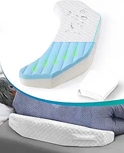 Bedsore Positioning Pillow Wedge with Extra Pillowcase, Pressure Ulcer Cushion for Bed Sore Prevention, Stay on The Side and Stay Off The Back, Adjustable Slope