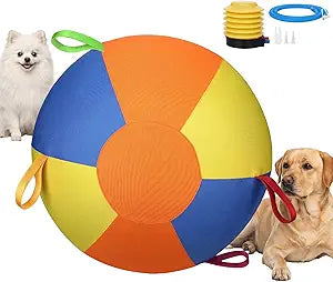 10/18/22" Herding Ball for Dogs & Horses, Dog Traing Balls, Durable Exercise Ball for Large Pets Outdoor Play with Heavy-Duty Handle Cover & Pump (Medium)
