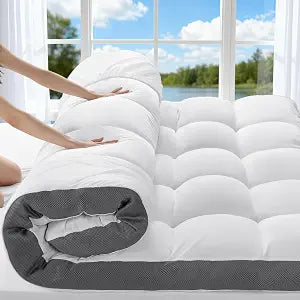 4 Inch Memory Foam Mattress Topper, Cooling Extra Thick 2000 GSM Pillow Top Mattress Pad for Back Pain Relief,Soft Breathable Mattress Cover for Fluffy Shredded Memory Foam Filled (Queen, 60"x80")