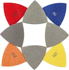 Triangular Diamond Polishing Pads 3 Inch 4PCS for Oscillating Tools Marble Granite Glass Stone Polishing by YDROWN (4PCS)