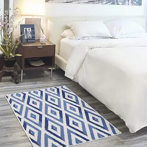 Nourison Home Whimsicle Ivory Blue 3' x 5' Area Rug - Easy Clean, Non Shedding, Bed Room, Living Room, Dining Room, Kitchen (3' x 5')