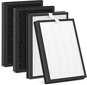 C3500 Replacement Filter Compatible with LUFTRUM C3500 and C3500 WiFi Air Purifier, H13 True HEPA Filtration Activated Carbon Filter (4 Pack-4 Filters)
