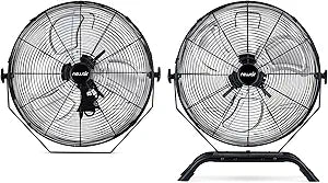 NewAir 20" High Velocity Outdoor Fan, Heavy Duty Waterproof 2-in-1 Floor Stand or Wall Mount Fan, Adjustable Tilt and 3 Speeds up to 4650 CFM | Wall Fan or Garage Fan for Indoor, Patio, Gym or Porch
