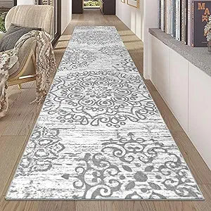 HEBE Hallway Runner Rug 2'x10' Washable Vintage Distressed Area Rugs Non Slip Laundry Rug Runner Boho Floor Carpet Runners for Hallways Entryway Laundry Room Kitchen Bathroom