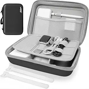 Hard Travel Electronic Organizer Case for Power Bank Chargers Cables USB Flash Drive SD Card Electronics & Backpack Organizer Travel Case Small Portable Accessories Bag, Black