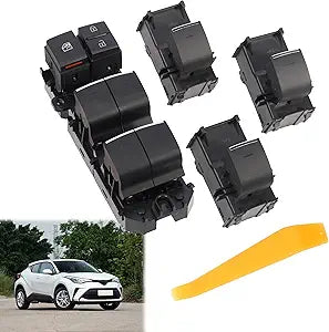 DOGNNAK Blue LED Master Power Window Switch for Toyota RAV4 XA50 2019-2021 & Toyota C-HR 2016-2021, 84040-02180, 84040-0R020, 84040-F4060, 84810-F4060