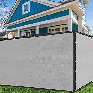 Buzzbazaar 8' x 50' Gray Heavy Duty Privacy Fence Screen - Commercial Grade Shade Cover with Brass Grommets, Outdoor Wind Block & Yard Barrier, Customizable Size