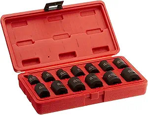 SUNEX TOOLS 3675 3/8-Inch Drive Standard Metric 12 Point Impact Socket Set, 13-Piece