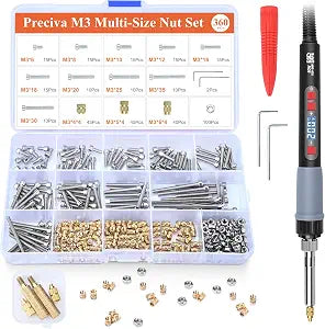 Preciva Threaded Inserts Screw Kit, M3 Heat Set Insert Tool for 3D Printing