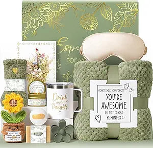 Birthday Gifts for Women Self Care Get Well Soon Gift Baskets, Spa Care Package Thinking of You Gift Set, Sympathy Inspirational Christmas Sunflower Gifts for Women Her Mom Friend Sister Wife Teacher