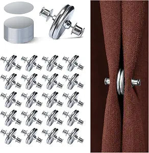 20Pairs Curtain Magnets, ZNJAVX Curtain Magnets Closure with 20pcs Self-Adhesive Patch Strong Magnetic Curtain Clips to Keep Curtain Closed for Indoor Outdoor, Shower, Bedroom, Office