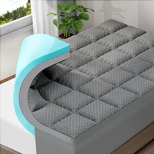 OLANLY Dual-Layer 4 Inch Twin XL Mattress Topper for Back Pain, 2 Inch Gel Memory Foam Support Base and 2 Inch Cooling Pillow Top Mattress Pad Cover, Plush Pressure Relief, Deep Pocket, Grey