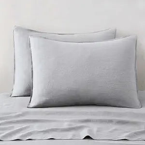 ATLINIA Linen Pillow Cases King Sham - 20 x 36 Inch Bed Pillow Protector Cover Set of 2 Bedding Cooling Neutral Pillowcase Shams Light Grey