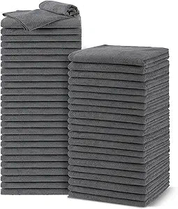 UNIMADE Salon Towels 48 Pack, Super Soft Microfiber Gym Towels, Highly Absorbent Hair-Drying Cloth for Gym, Bath, Spa Use and Home Beauty Care - Grey (16x29 inch)