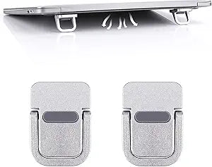 Abeillo 2PCS Portable Keyboard Riser, Self-Adhesive Mini Laptop Stand Invisible Computer Keyboard Stand for Desk, Laptop Feet Compatible with Pro/Air, Lenovo, Surface (Silver)