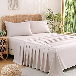 Queen Sheet Set 4-Piece Sheet Set - Cooling Sheets Blend Rayon Derived from Bamboo,Soft & Breathable, Deep Pocket 16", Luxury Bed Sheets -���Queen,Champagne���