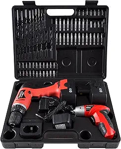 74-Piece 12V Cordless Drill and 3.6V Screwdriver Set Rechargeable Cordless Power Tools with Bits, Sockets, and Carrying Case by Stalwart