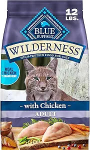 Blue Buffalo Wilderness with Chicken Natural High-Protein Grain-Free Dry Food for Adult Cats, Real Chicken First, Antioxidant-Rich LifeSource Bits Support Immunity, Promotes Strong Muscles, 12 lbs.