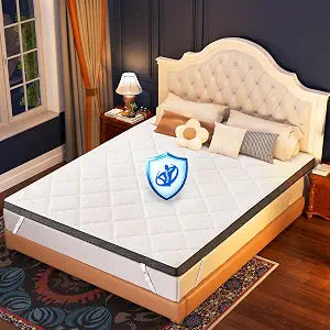 Extra Firm Mattress Topper Queen: 3 Inch High Density Foam for Back Pain Relief, Super Support Cooling Bed Topper, Breathable Washable Cover with Anti-Slip Strap, CertiPUR-US Oeko-Tex Certified 80x60