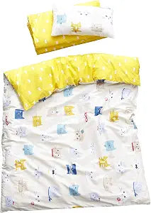 MEJU Cat Kitty 100% Cotton Duvet Cover 43" X 59" + Pillowcase 13" X19" Bedding Set with Zipper Closure for Baby Toddler Boys Girls Crib Bed Decoration Gift