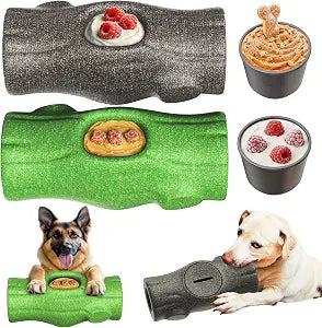 KADTC 2 Pack XXL 3-in-1 Durable Frozen Treat Dog Toy, No-Transfer Fill & Freeze Lick Cup, Stuffable Lick Toy & Indestructible Chew Bone for Aggressive Chewers Long-Lasting Enrichment for Dogs