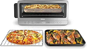 Ninja Air Fryer Toaster Oven Combo | 8-in-1 Functionality | Flip Up & Away for Storage Space | Air Fry Basket, Sheet Pan, Wire Rack & Removable Crumb Tray |1800 Watt | Stainless Steel | SP151