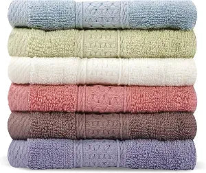 6 Pack Washcloths, 100% Cotton Wash Cloths, 13x13 Inch Multicolor