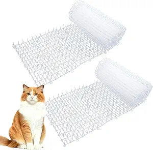 2 Pack Transparent 6.5ft Cat Scat Mat with Soft Spikes, 13ft Clear Cat Deterrent Strips for Sofa, Windowsills, Balcony & Garden, Cuttable Indoor/Outdoor Pet Repellent Mats, 78" x 11" Each
