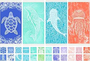 Vikumond Thin Turkish Beach Towel Lightweight Soft Cotton Extra Large XL Oversized Sand Free Sandproof Absorbent Quick Dry Towels Cloud Bath Pool Travel Compact Essentials Accessories for Adult Gifts