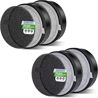 Bagean LV-H132 Replacement Filter for Levoit Air Purifier Compatible with Levoit Replacement Filter - Certified H13 True HEPA with Activated Carbon Filters 99.97% of Particles and Purifies Air (4-Pk)