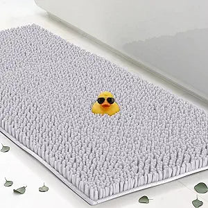 Chenille Bath Mats 59"x21", Plush Absorbent Quick Dry, Soft & Machine Washable, Non Slip Carpet for Bathroom, Thick Bathroom Rugs, Shower Restroom Rug Mat, Alfombras De Bano, Bathrugs