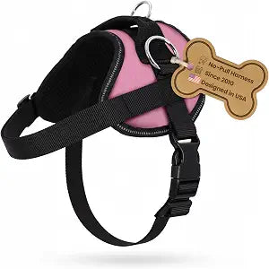 Bark Appeal Light Pink No-Pull Dog Harness for Large to Extra Large Sized Pets Adjustable, Reflective Vest with 3 Leash Clips for Added Control, Easy Walks & Training XL