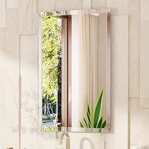VocalStar Frameless Bathroom Mirror, 16" x 24" Rectangle Wall Mirror with Beveled Edge, Modern Decorative Vanity Mirrored for Living Room, Entryway, Bedroom | 1/4-Inch Shatterproof Glass