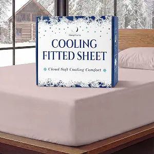 Cooling Fitted Sheet King Size - 1 PC BreezeWeave Cooling Sheets for Hot Sleepers & Cool Rest w/ 16 in Deep Pocket - Corner Straps, Cloud Soft, Ultra Durable - 73 x 77 in (Light Pink)