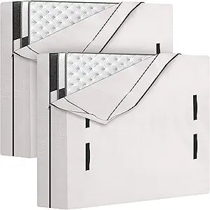 HOMESURE 2 Pack Mattress Bags for Moving and Storage with 8 Handles - Mattress Cover for Moving - Heavy Duty, Strong Zipper Closure, Moving Supplies & Moving Bag - Semi-Transparent, Queen