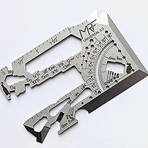 Universal 3.0-60+ Tools Credit Card Multitool with Knife - Titanium Wallet Multi Tool with Ruler, Can & Bottle Opener for EDC, Outdoors & Repairs