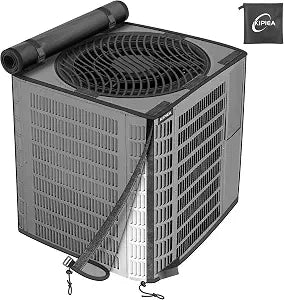 Kipiea 2 in 1 Upgraded Full Mesh Outdoor AC Unit Cover with Detachable 600D Waterproof Top, Air Conditioner Mesh Covers for Outside Units, for All Season (30" W x 30" D x 32" H)