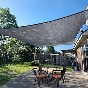 SUNLAX Large Sun Shade Sail 16' x 20' Dark Grey Rectangle Canopy Sail Shade Cover UV Block Permeable Sunshade Outdoor for Patio Backyard (We Make Custom Size)