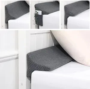 HOMBYS Bed Wedge Gap Filler for Bed & Mattress Gap, High Density Foam Headboard Gap Filler King Size, Dark Grey Bed Crack Pillow Wedge Fill The Gap (0-3")