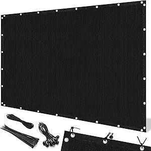 Artpuch Pergola Shade Cover with Grommets 6x10 FT 90% UV Block Outdoor Sun Shade Cloth Privacy Screen for Patio (Customized Available) Black