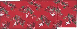Now Designs 100% Cotton Christmas Table Runner, L72 x W13, Winterbough