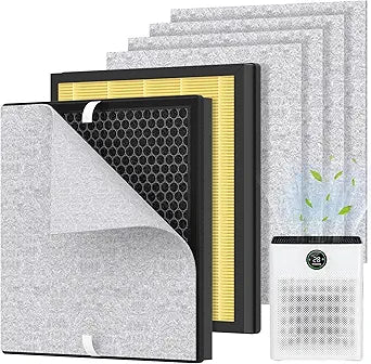 2 Packs PR1 Pet Mode Replacement Filter Compatible with MOOKA PR1 Air Purifier for Home Large Room up to 2200sq.ft, Absorb Pet Dander, Fur and Smoke