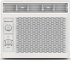 Honeywell 5,000 BTU Window Air Conditioner, Adjustable Thermostat, 7 settings, Quiet, 150 sq ft Coverage