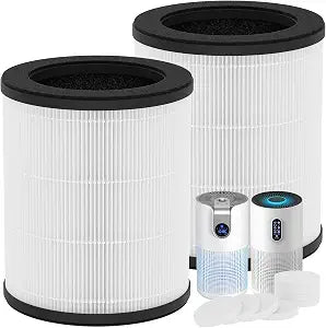 2-Pack B-D03 Replacement Filter Compatible with MOOKA B-D03 and M03 Air Purifiers, 3-in-1 Air Filter, with Aromatherapy Tablets
