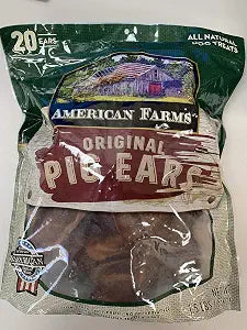 AMERICAN FARM'S Original Pig Ears for Dogs 20 Count