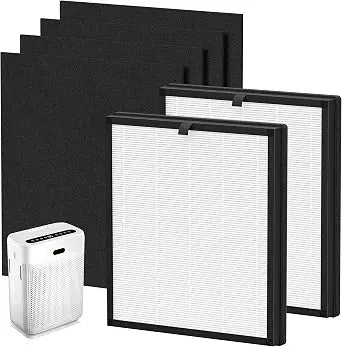 K06 HEPA Replacement Filter Compatible with HEARBOBO K06 Air Cleaner Purifier, 2Pcs HEPA Filters and 8Pcs Fine Mesh Washable Pre-filters