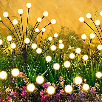 Solar Lights Outdoor-8Pack 64LEDs Solar Garden Firefly Lights Outside,Solar Powered Light Outdoor and Garden Decorative IP65 Waterproof,Yard Patio Pathway Decor,Gardening Gifts for Women,Warm White