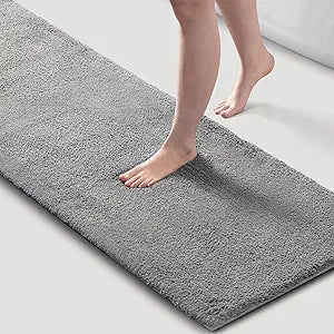 Madison Park Marshmallow Bathroom Rug Non Slip, Luxrurious Plush Bath Mat, Absorbent, Quick Dry, Spa Design Bath Room Dcor, 24x72, Grey